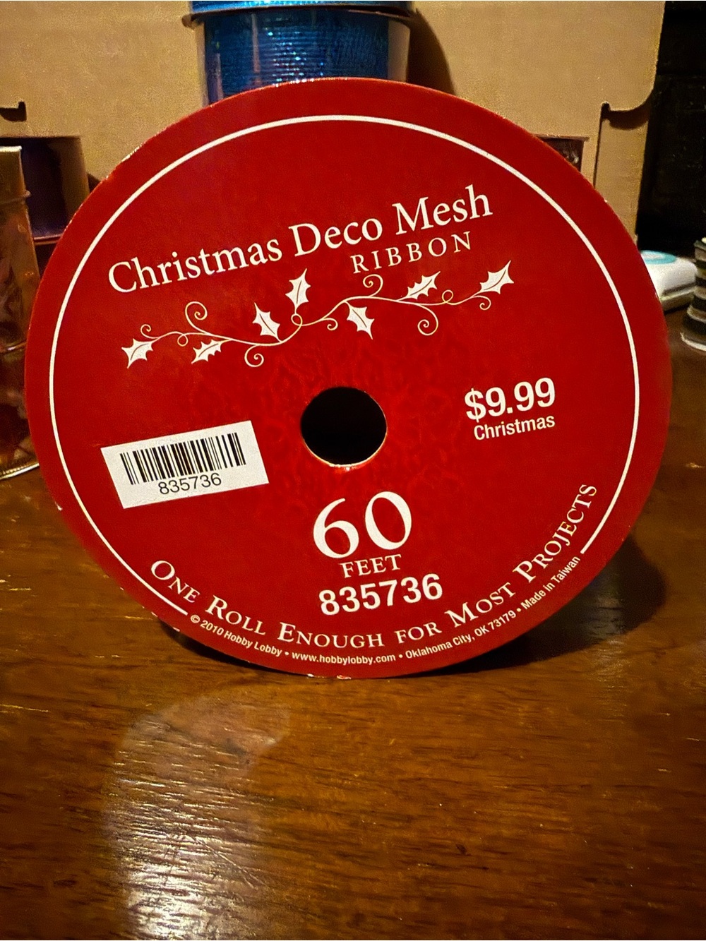 Hobby Lobby Red Christmas Deco Mesh Ribbon Roll